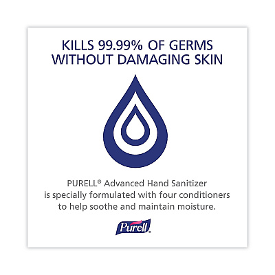 PURELL Advanced Hand Sanitizer Single Use, Gel, 1.2 mL, Packet, Fragrance-Free, 125/Box (GOJ9630125NSBX)