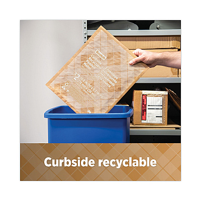 Scotch Curbside Recyclable Padded Mailer, #5, Bubble Cushion, Self-Adhesive Closure, 12 x 17.25, Natural Kraft, 100/Carton (MMMCR51)