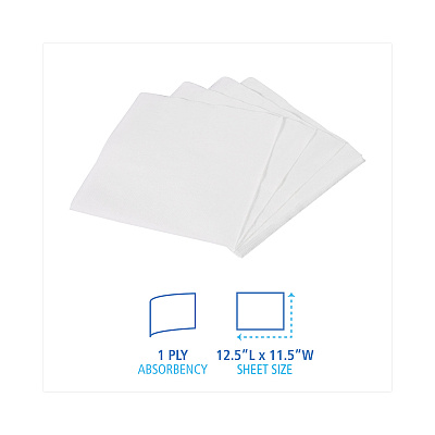 Boardwalk Office Packs Lunch Napkins, 1-Ply, 12 x 12, White, 2,400/Carton (BWK8311CT)
