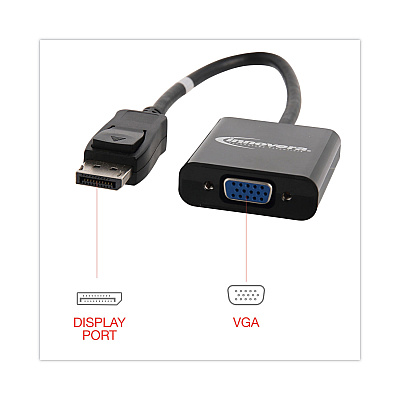 Innovera DisplayPort to VGA Adapter, 0.65 ft, Black (IVR50010)