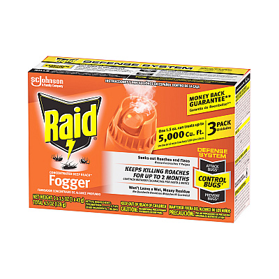 Raid Concentrated Deep Reach Fogger, 1.5 oz Aerosol Spray, 3/Pack, 12 Packs/Carton (SJN305690)
