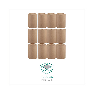 Windsoft Hardwound Roll Towels, 1-Ply, 8" x 350 ft, Natural, 12 Rolls/Carton (WIN108)