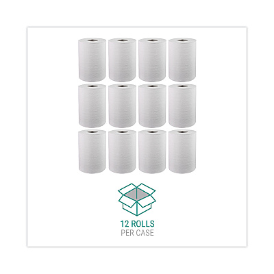 Windsoft Hardwound Roll Towels, 1-Ply, 8" x 350 ft, White, 12 Rolls/Carton (WIN109B)