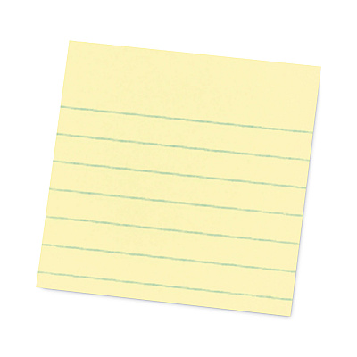 Post-it Notes Super Sticky Pads in Canary Yellow, Note Ruled, 4" x 4", 90 Sheets/Pad, 4 Pads/Pack (MMM70005166353)