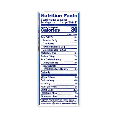 Blue Diamond Almond Breeze Almond Milk, Unsweetened Vanilla, 64 oz Carton, 2/Pack (GRR30700081)
