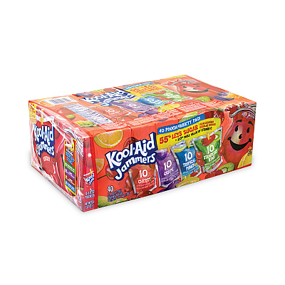 Kool-Aid Jammers Juice Pouch Variety Pack, 6 oz Pouch, 40/Carton (GRR22000775)