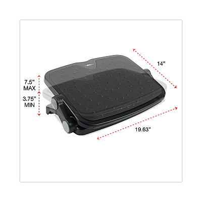 Alera Soft Cushioned Ergonomic Footrest, 14w x 19.63d x 3.75 to 7.5h, Black (ALEFS112)