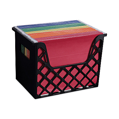 Universal Recycled Extra Capacity Desktop File Holder, Letter Size, 8.5" Long, Black (UNV08123)