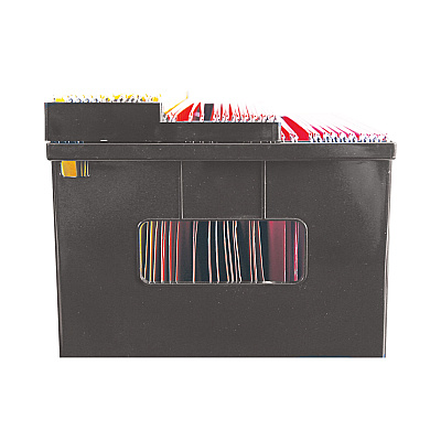Universal Recycled Extra Capacity Desktop File Holder, Letter Size, 8.5" Long, Black (UNV08123)