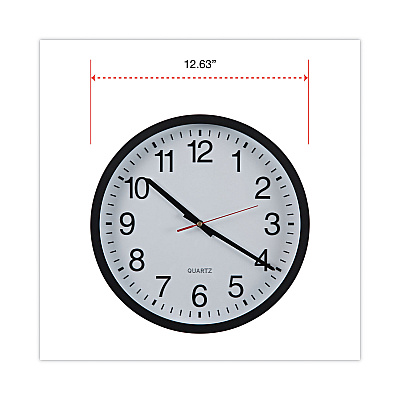 Universal Classic Round Wall Clock, 12.63" Overall Diameter, Black Case, 1 AA (sold separately) (UNV10431)