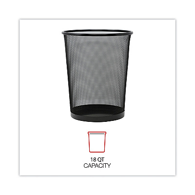 Universal Mesh Wastebasket, 18 qt, Steel Mesh, Black (UNV20008)
