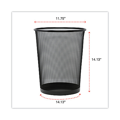 Universal Mesh Wastebasket, 18 qt, Steel Mesh, Black (UNV20008)