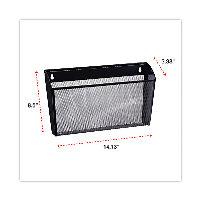 Universal Mesh Three-Pack Wall Files, 3 Sections, Letter Size, 14.13" x 3.38" x 8.5", Black (UNV20011)