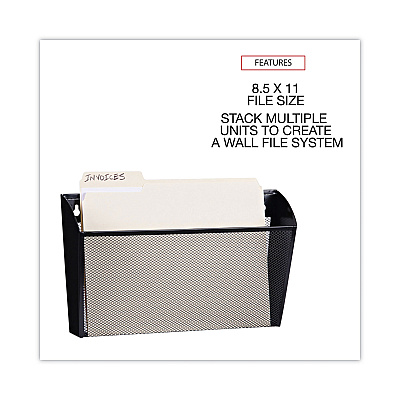 Universal Metal Mesh Wall File, Letter Size, 14" x 3.1" x 8.2", Black (UNV20026)