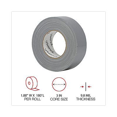 Universal General-Purpose Duct Tape, 3" Core, 1.88" x 60 yds, Silver (UNV20048G)