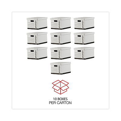 Universal Basic-Duty Economy Record Storage Boxes, Letter/Legal Files, 12" x 15" x 10", White, 10/Carton (UNV25223)