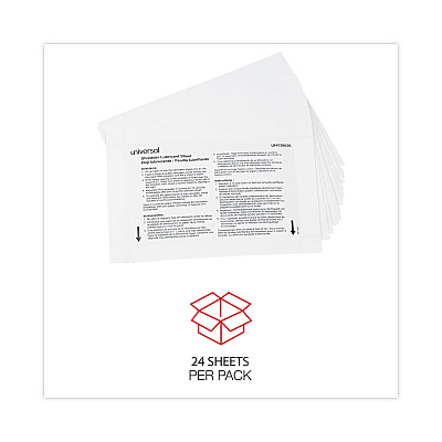 Universal Shredder Lubricant Sheets, 8.4 x 5.9, 24 Sheets/Pack (UNV38026)