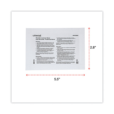 Universal Shredder Lubricant Sheets, 8.4 x 5.9, 24 Sheets/Pack (UNV38026)
