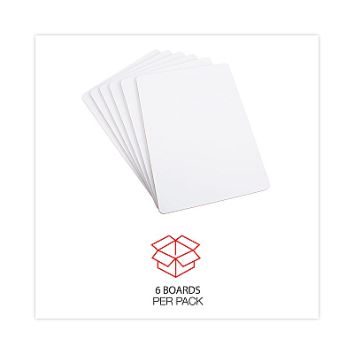 Universal Lap/Learning Dry-Erase Board, Unruled, 11.75 x 8.75, White Surface, 6/Pack (UNV43910)