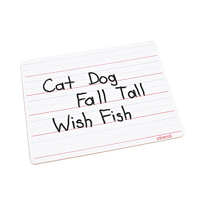 Universal Lap/Learning Dry-Erase Board, Penmanship Ruled, 11.75 x 8.75, White Surface, 6/Pack (UNV43911)