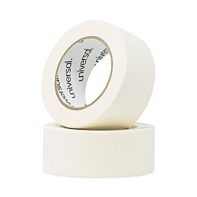 Universal General-Purpose Masking Tape, 3" Core, 48 mm x 54.8 m, Beige, 2/Pack (UNV51302)