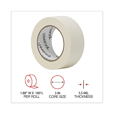 Universal General-Purpose Masking Tape, 3" Core, 48 mm x 54.8 m, Beige, 2/Pack (UNV51302)
