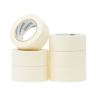 Universal General-Purpose Masking Tape, 3" Core, 48 mm x 54.8 m, Beige, 24/Carton (UNV51302CT)