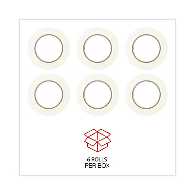 Universal Removable General-Purpose Masking Tape, 3" Core, 18 mm x 54.8 m, Beige, 6/Pack (UNV51334)