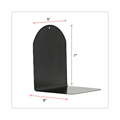 Universal Magnetic Bookends, 6 x 5 x 7, Metal, Black, 1 Pair (UNV54071)