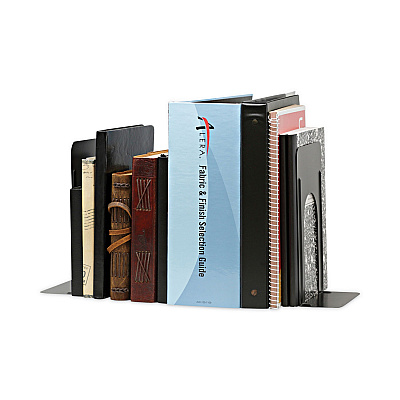 Universal Economy Bookends, Standard, 5.88 x 8.25 x 9, Heavy Gauge Steel, Black, 1 Pair (UNV54091)