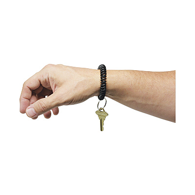Universal Wrist Coil Plus Key Ring, Plastic, Assorted Colors, 6/Pack (UNV56051)