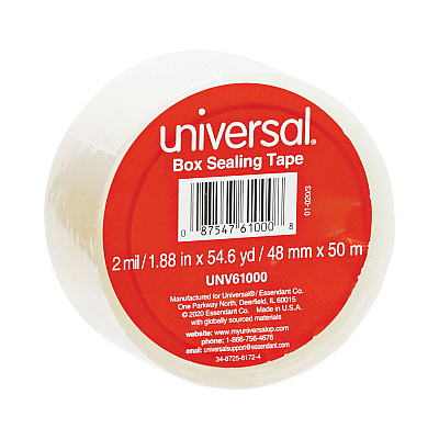 Universal General-Purpose Box Sealing Tape, 3" Core, 1.88" X 54.6 Yds, Clear (UNV61000)