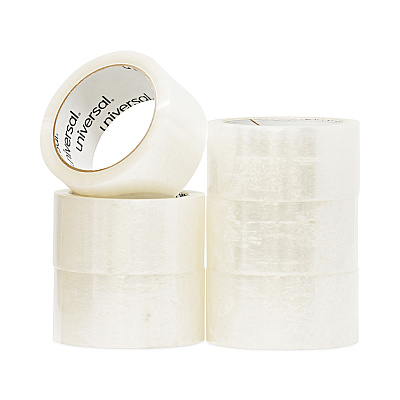 Universal General-Purpose Box Sealing Tape, 3" Core, 1.88" x 60 yds, Clear, 6/Pack (UNV63000)