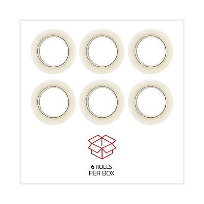 Universal General-Purpose Box Sealing Tape, 3" Core, 1.88" x 110 yds, Clear, 6/Pack (UNV63500)