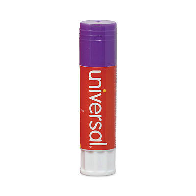 Universal Glue Stick, 1.3 oz, Applies Purple, Dries Clear, 12/Pack (UNV74752)