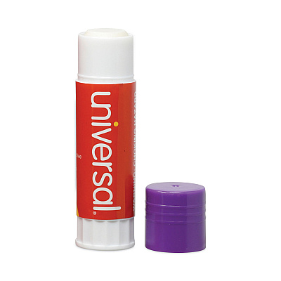 Universal Glue Stick, 1.3 oz, Applies Purple, Dries Clear, 12/Pack (UNV74752)