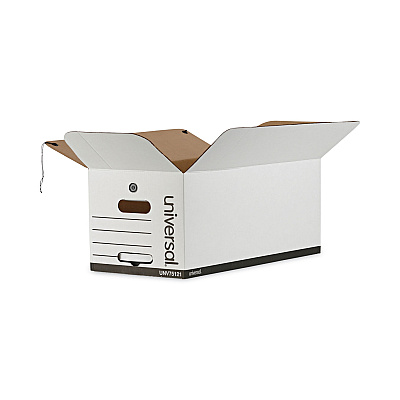 Universal Deluxe Quick Set-up String-and-Button Boxes, Letter Files, White, 12/Carton (UNV75121)
