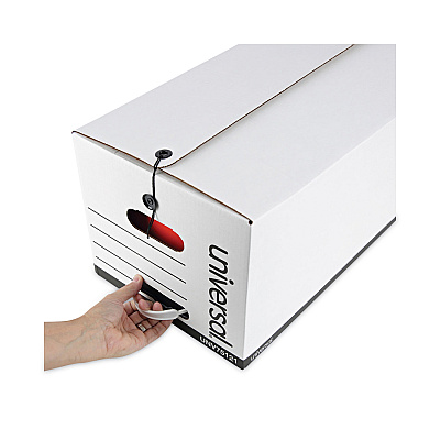 Universal Deluxe Quick Set-up String-and-Button Boxes, Letter Files, White, 12/Carton (UNV75121)