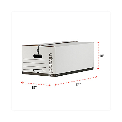 Universal Deluxe Quick Set-up String-and-Button Boxes, Legal Files, White, 12/Carton (UNV75131)