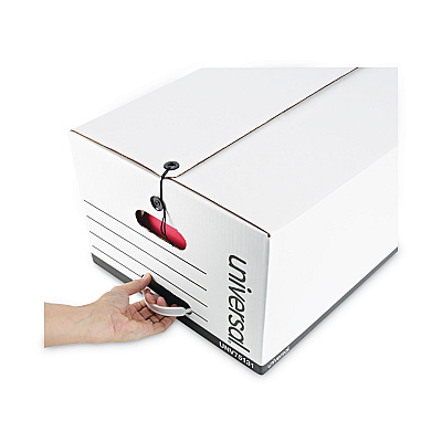 Universal Deluxe Quick Set-up String-and-Button Boxes, Legal Files, White, 12/Carton (UNV75131)