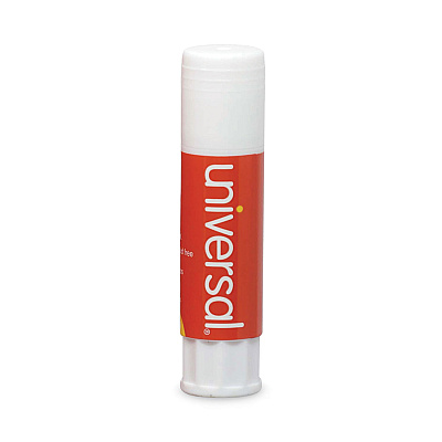 Universal Glue Stick, 0.28 oz, Applies and Dries Clear, 12/Pack (UNV75748)