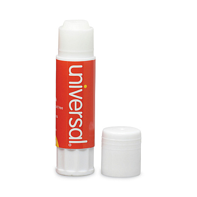 Universal Glue Stick, 0.28 oz, Applies and Dries Clear, 12/Pack (UNV75748)