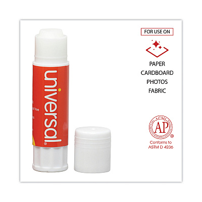 Universal Glue Stick Value Pack, 0.28 oz, Applies and Dries Clear, 30/Pack (UNV75748VP)