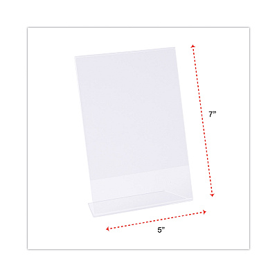 Universal Clear L-Style Freestanding Frame, 5 x 7 Insert, 3/Pack (UNV76850)