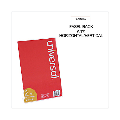 Universal Clear L-Style Freestanding Frame, 5 x 7 Insert, 3/Pack (UNV76850)