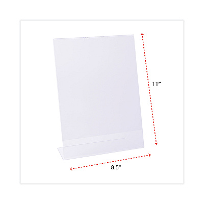 Universal Clear L-Style Freestanding Frame, 8.5 x 11 Insert, 3/Pack (UNV76852)