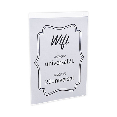 Universal Wall Mount Sign Holder, 8.5 x 11, Vertical, Clear (UNV76882)