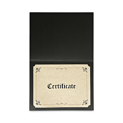 Universal Certificate/Document Cover, 8.5 x 11; 8 x 10; A4, Black, 6/Pack (UNV76895)