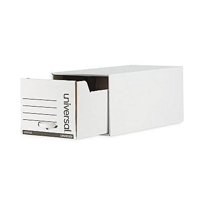 Universal Heavy-Duty Storage Drawers, Letter Files, 14" x 25.5" x 11.5", White, 6/Carton (UNV85300)
