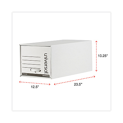 Universal Heavy-Duty Storage Drawers, Letter Files, 14" x 25.5" x 11.5", White, 6/Carton (UNV85300)